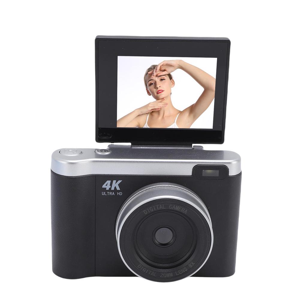 1080P 12MP Digital Camera Auto Vlog Camera with 2.8 Inch 180 Degree Screen 8X Digital Zoom Anti Shake for Photography