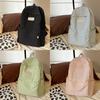 Backpack Color Solid With Padded Straps Letter Print For School Travel Gift