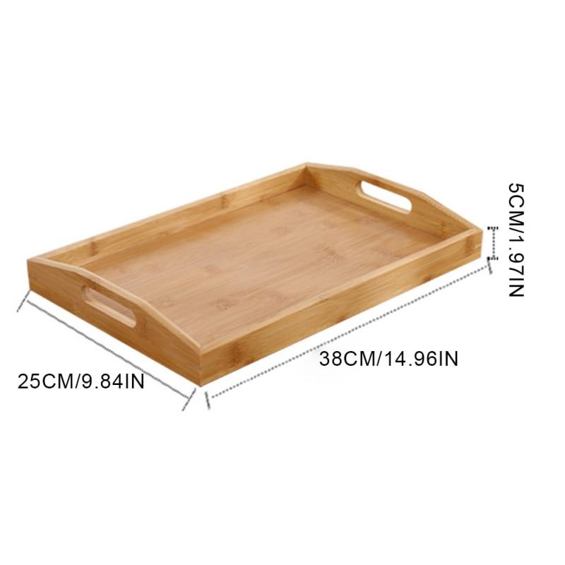 Trays Rectangular Bamboo Trays with Handles for Breakfast Dinner