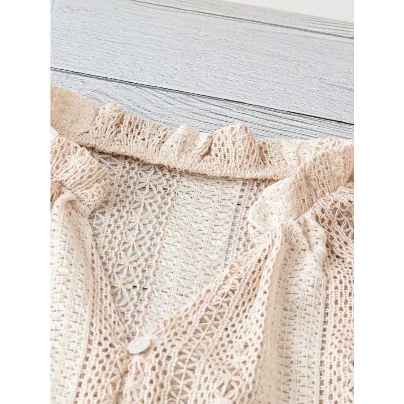 DAFIFY Women's Fashion Casual Spring Autumn Solid Color Print Long Sleeve V-Neck Blouses & Shirts