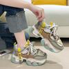 Женская мода массивные кроссовки осень новая платформа дышащая обувь для папы для женщин нескользящая толстая подошва спортивная обувь