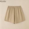 ZANZEA Женские летние свободные повседневные шорты с эластичной резинкой на талии
