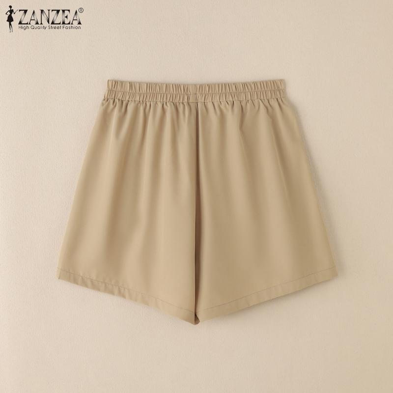 ZANZEA Женские летние свободные повседневные шорты с эластичной резинкой на талии