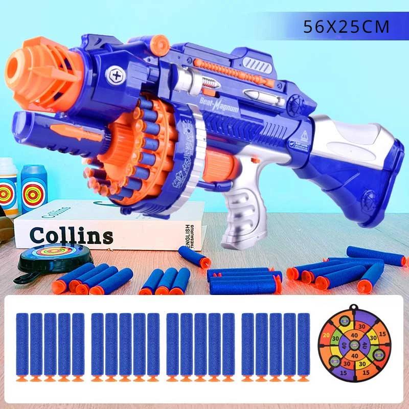 Игрушки Пистолет Мягкая Пуля Пенный Бластер Детский Электрический Игрушечный Пистолет Непрерывного Запуска Военное Огнестрельное Оружие Серия Мягкая Пуля Пистолет