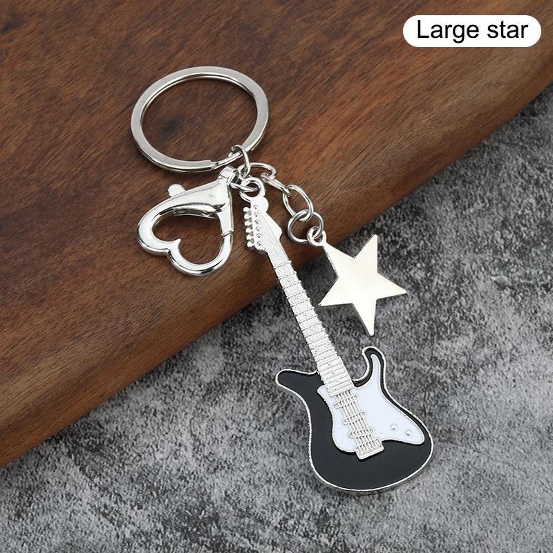 Creative Classic Mini Rock Electric Acoustic Guitar Shaped Keychain Pendant Backpack Decoration Accessories Gifts