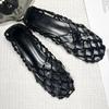 Weave Mesh Ballet Flat Women Breathable Comfy Hollow Beach Shoes Women Non-slip Casual Summer 2025 Brand Designer Sandals Ladies