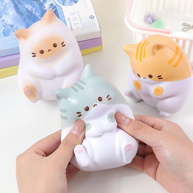 New Cat Stress Relief Squishy Toy Pu Slow Rising Squeeze Antistress Ball Cartoon Table Ornaments Squishy Stress Reliever Toys