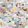50 Cartoon German French Arabic Inspirational Graffiti Stickers Decorative Suitcase Waterproof Stickers