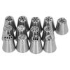 13pcs Christmas Flower Frosting Tips Nozzles Stainless Steel DIY Cake Decorating Tips for Cupcake