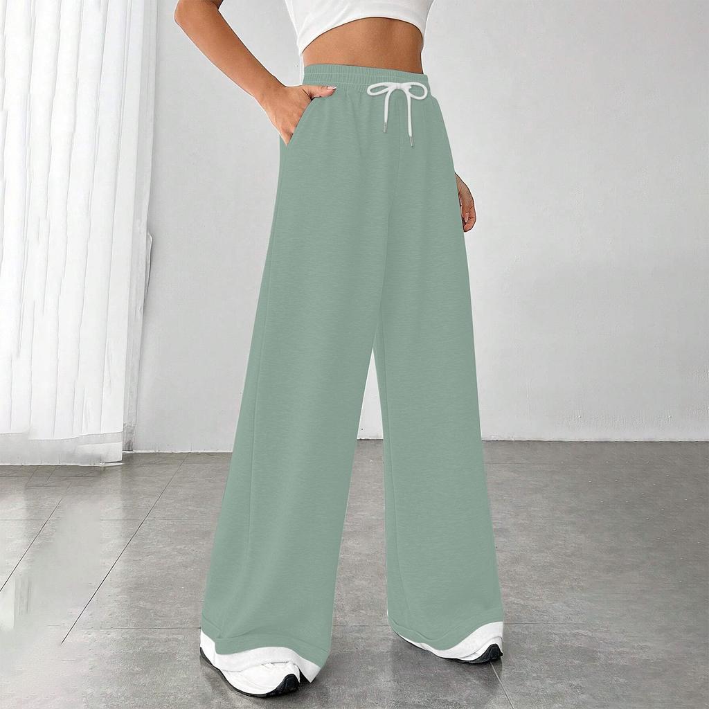 Женские модные свободные повседневные спортивные брюки с завязками и закрытой талией, однотонные повседневные брюки