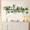 DIY Potted Vine Leaves Green Plant Butterfly Wall Stickers Self Adhesive for Rental Home Kitchen Living Room Wall New Year Decoration