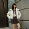 ELLE Модный клетчатый короткий жакет с опущенными плечами и 90% белого утиного пуха Женская верхняя одежда EY52207