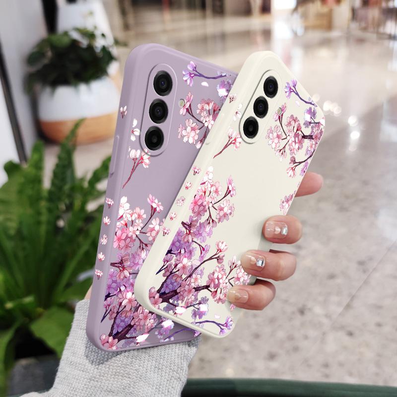 Falling Flowers Phone Case For Samsung Galaxy A37 A57 Liquid Silicone Cover