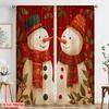 2 шт., 2D печать на ткани для штор, Рождественский снеговик1, Универсальный полиэстер (без удилища) Декор для дома для спальни, гостиной