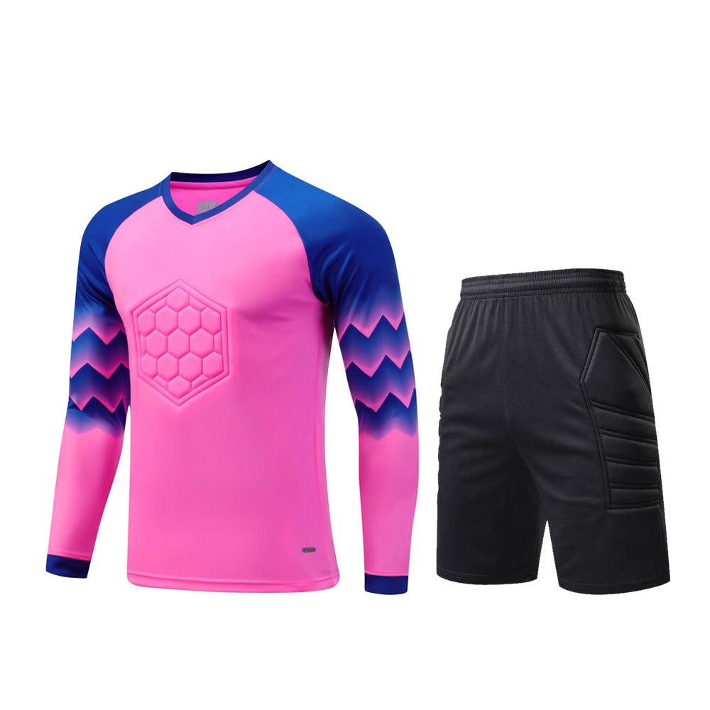 Spot wholesale football goalkeeper jersey boys custom goalkeeper jersey long sleeve sponge pad game training jersey
