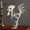 Realistic Animal Skeleton Halloween Rooster Statue, Resin Chicken Bone Figurine for Yard Lawn, Life Size Spooky Outdoor Garden Decor Haunted