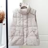 2024 осень и зима новый пуховый жилет воротник-стойка белый утиный пух свободный теплый модный зимний свободный короткий жилет
