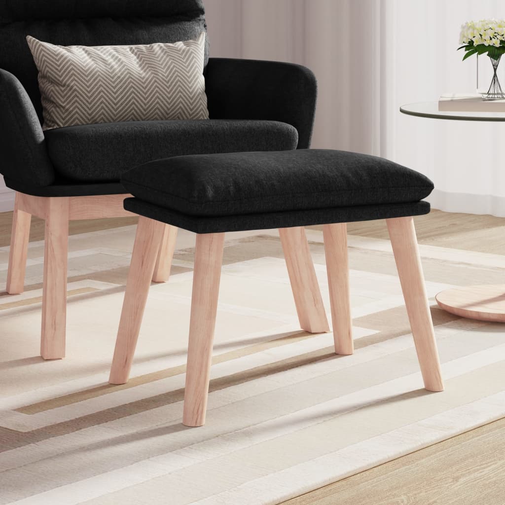 Footstool Black 45 x 29.5 x 35 cm Fabric