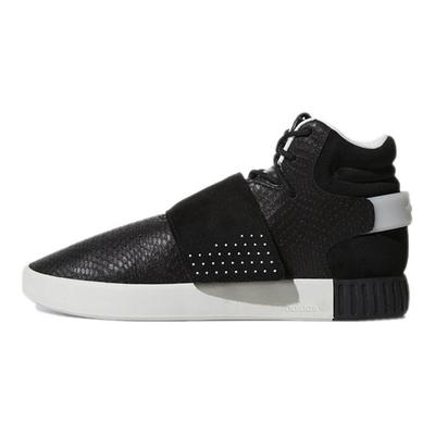 Originals Tubular Invader Strap Удобные Нескользящие Прочные Полувысокие Кеды Мужские Кроссовки Черные BY3636
