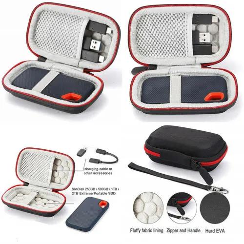 Жесткий кейс CA для SanDisk 500 ГБ / 250 ГБ / 1 ТБ / 2 ТБ Extreme Portable SSD, дорожный, с сетчатым карманом, сумка-органайзер, коробка на молнии
