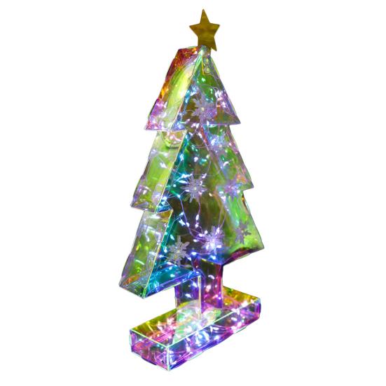 Украшение на рождественскую елку Призма Праздничная елка Освещенная декоративная фигурка Красочные светодиодные огни Праздничная атмосфера Ночной светильник Рождественский подарок для семьи и друзей