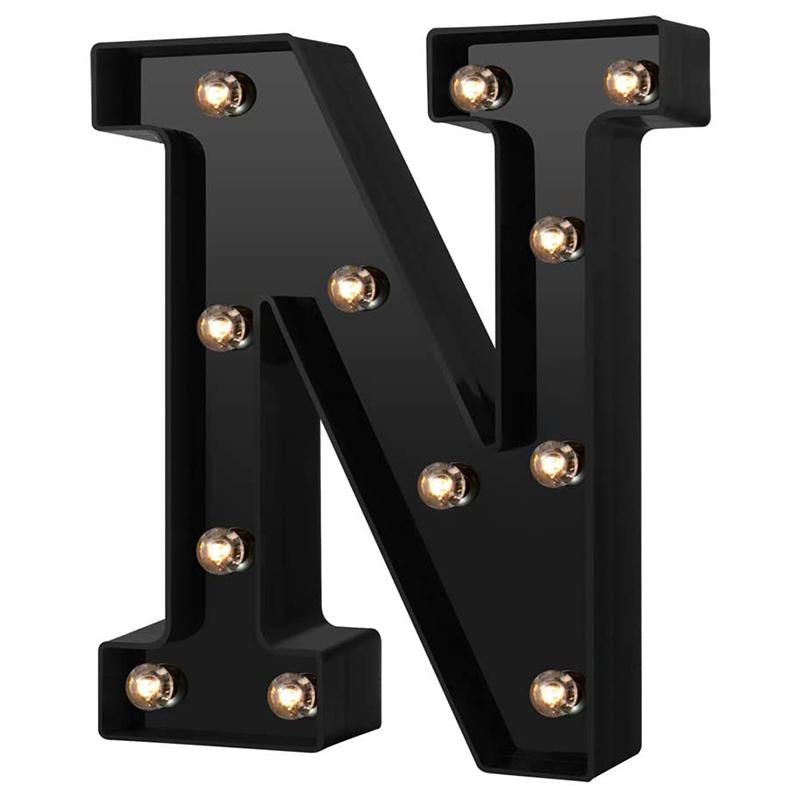 LED Black Letter Light 26 English Night Light Large Luminous Alphabet Lights Wedding Modeling Lamp For Party Birthday Home Bar