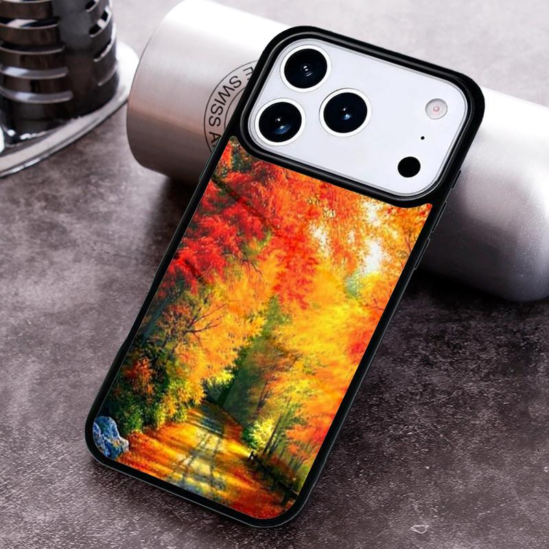 Чехол для телефона "Осенние листья" для iPhone 17 16 15 14 13 12 11 Pro Max Plus 17Air Мягкий силиконовый чехол