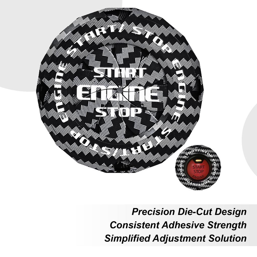 Start Stop Button Cover Carbon Fiber Decal Car Start Button Scratch Protection Cover For Drivers Enthusiasts Auto Detailers