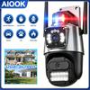 AIOOK YOOSEE Ai APP HD 10 Мп IP-камера Уличная WiFi PTZ Двойная линза Двойной экран Автоматическое отслеживание Водонепроницаемая Видеонаблюдение Световая сигнализация CCTV
