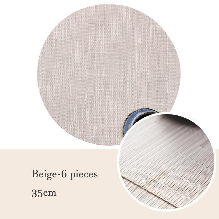 Набор из 6 шт. ПВХ-салфеток, настольных ковриков, теплоизоляционных ковриков, круглых моющихся салфеток, декоративных ковриков для стола 35 см