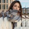 Women's Plaid Tassel Scarf - Warm Woven Winter Shawl, Thick & Fashionable Neck Accessory