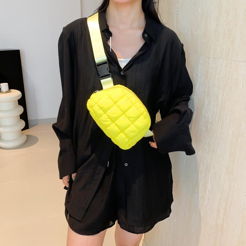 Macaron Small Backpack Women's Summer New Simple Bubble Cloud Fanny Pack Fashionable Checkered Breast Bag