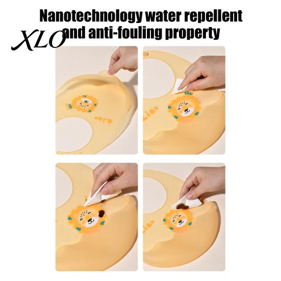 Lightweight Baby Bibs Silicone Bib with Food Catcher Pocket, Waterproof Travel Friendly Babies Feeding Bib, Foldable Adjustable for Infant Toddler