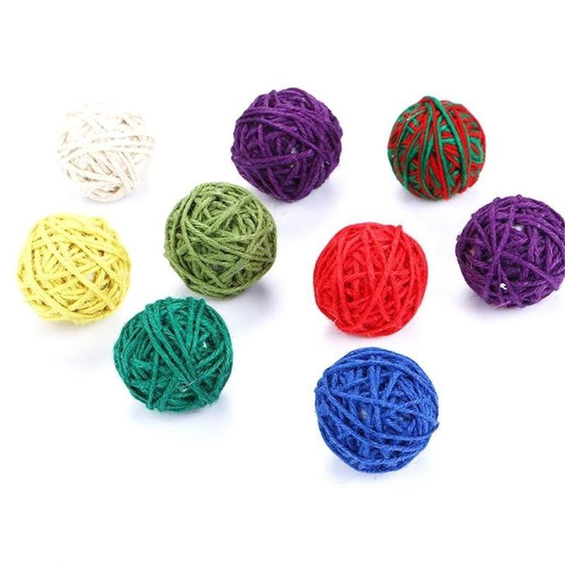 Домашний котенок перо сизаль мяч красочные мыши царапать жевательные игрушки