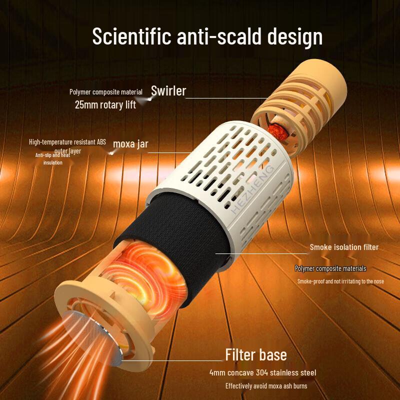 HEZHENG Smokeless Portable Electric Moxibustion Device (2-Pack)