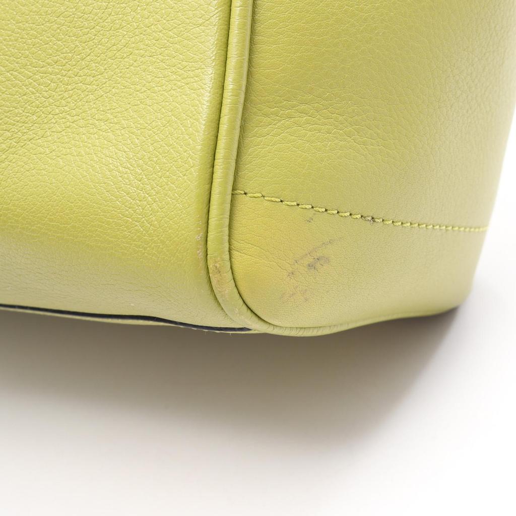 Used LOEWE HERITAGE SMALL Tote Bag leather Green Used Women