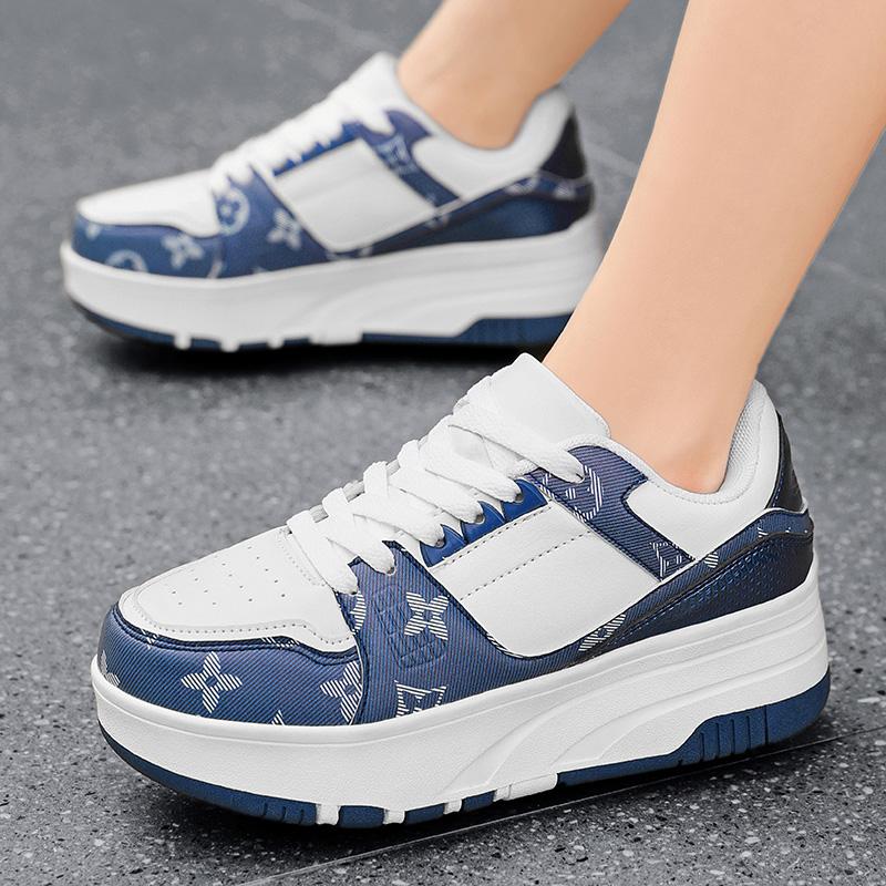 29-40 Детские четырехколесные разборные плоские туфли Runaway Shoes / Колесные скейт-кеды с колесами для женщин