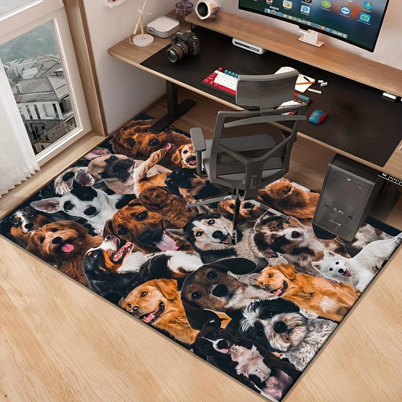Adorable Dog Faces Rug for Pet Lovers | Unique Floor Decor | Fun Animal-Themed Area Rugs for Kids Rooms Skid resistant carpet