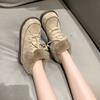 Snow Boots Women's Winter Plush Warm Cotton Shoes Versatile Lace Up Anti-skid Thick Soled Wool Cotton Shoes
