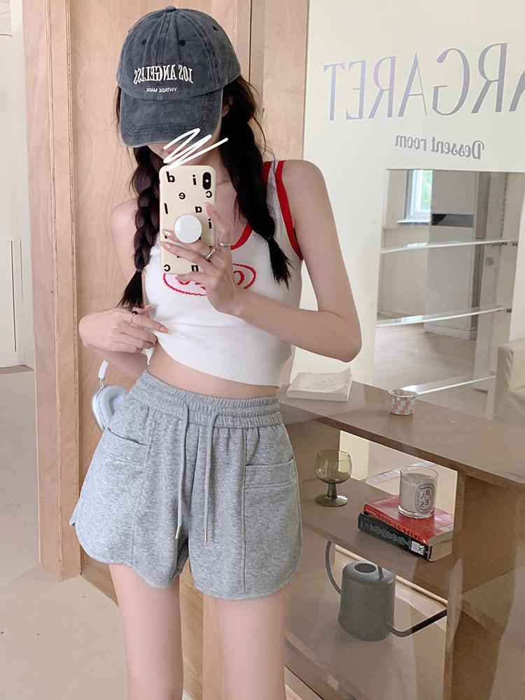 Plus Size Women's Wide-Leg High Waist Summer Beach Shorts - Loose, Slim Fit, Korean Style Pajama-Style