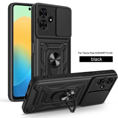 Для Infinix Smart 10 Чехол для Infinix Smart 10 Чехол с магнитной кольцевой подставкой Бронированный чехол для телефона Защита камеры сдвижной задней крышкой