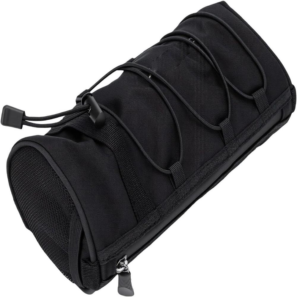 Compact Bike Front Bag Black Bike Front Pouch Durable Handlebar Storage Bag Phone Storage