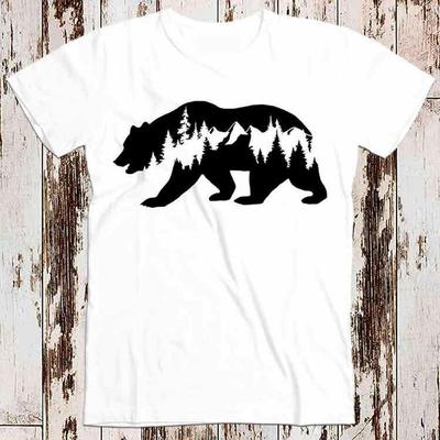 Mountains In Bear Adventure Wanderlust Illustration Super Cool Best Gift Top Tee T Shirt 8841