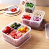 4 Grid Drain Fridge Food Storage Crisper Fooding Sorting Frozen Storage Box Durable Storage Box
