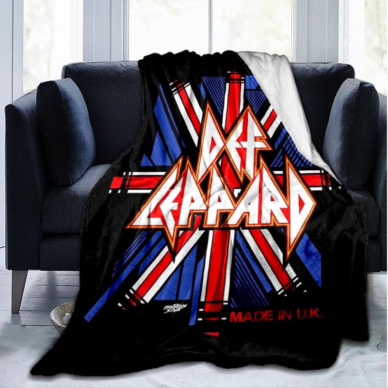 Def Leppard Band Print Flannel Blanket, Soft Warm Lightweight Throw Blanket for living Room,Sofa Bed Camping office