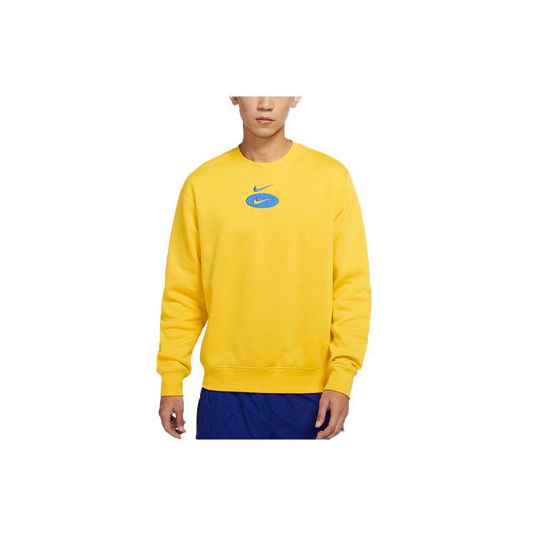 Nike NSW BB Crew Logo Повседневный спортивный флисовый пуловер Мужской свитшот ярко-серный DM5461-709