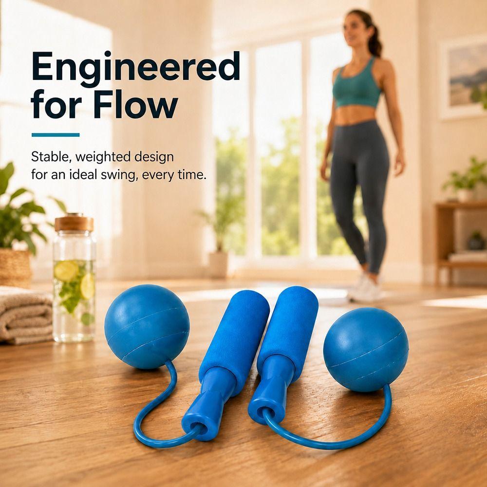 Blue Pink Color Option Weighted Jump Rope Cordless Skipping Rope  Indoor Fitness Training