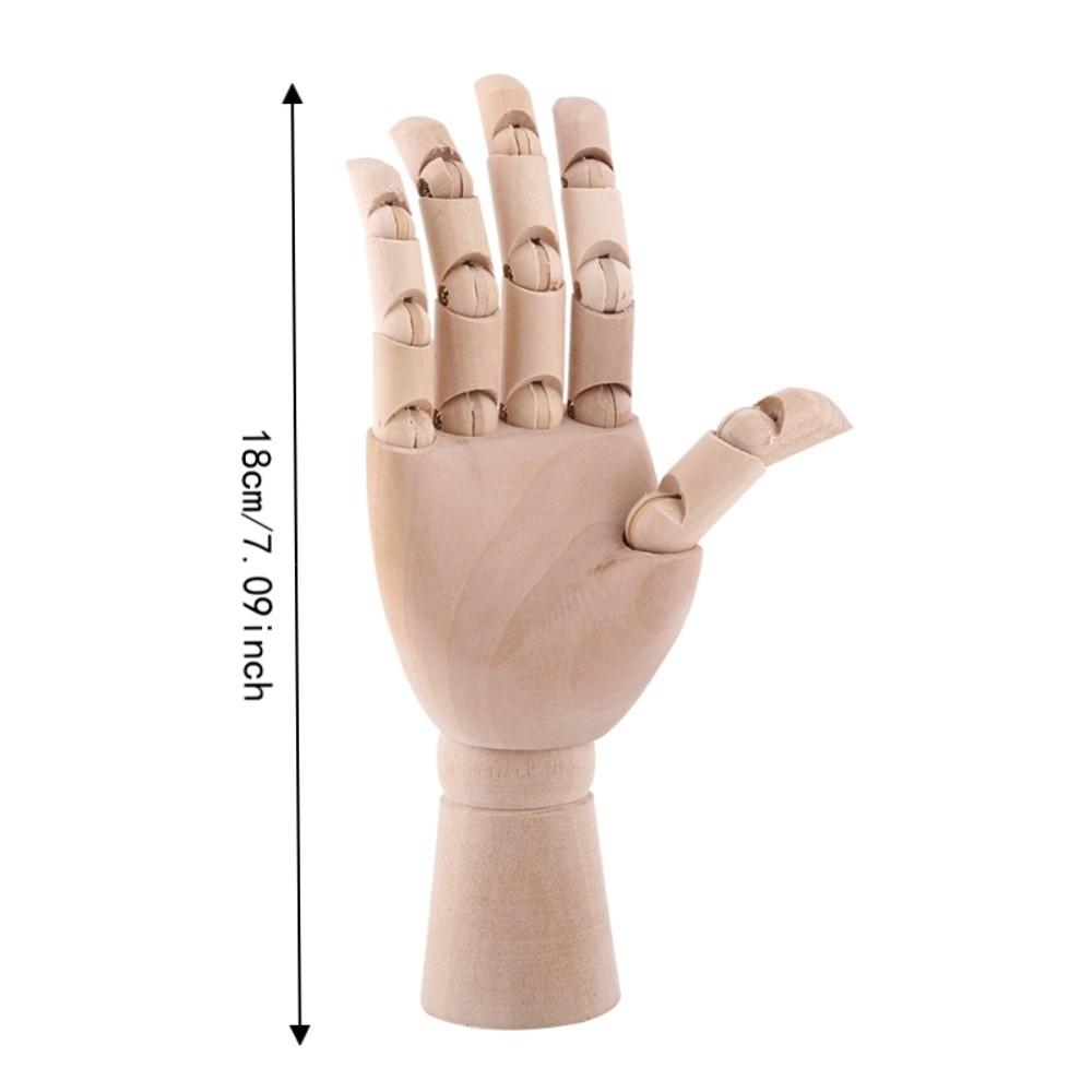 1pcs Flexible Movable Fingers Wooden Hand Model Adjustable Joint Right Hand Sketch Drawing