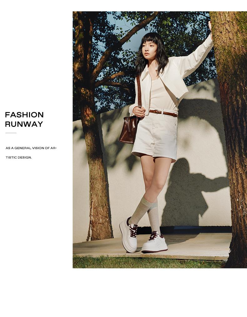 Belle Leisure Comfortable White Shoes for Women 2025 Spring New Fashion Versatile Board Shoes