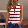Womens Tank Top V Neck Basic Printed Casual Summer Sleeveless Top